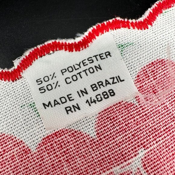 Vintage Christmas Napkins Bows Holly Leaves Red White Scalloped Edge Set of 4 - Picture 6 of 9